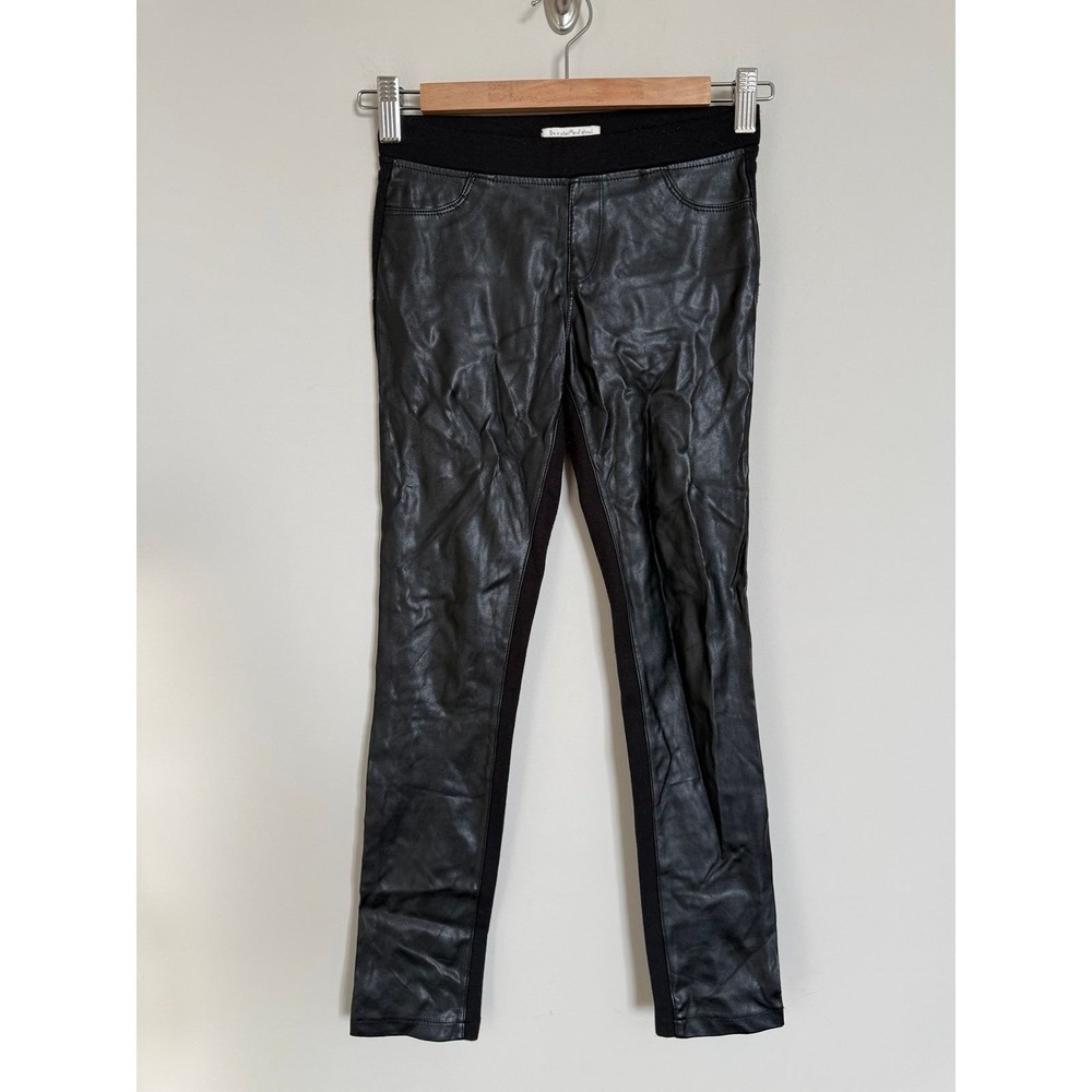 RUUM Faux Leather Front Leggings Girls Size 10 Black